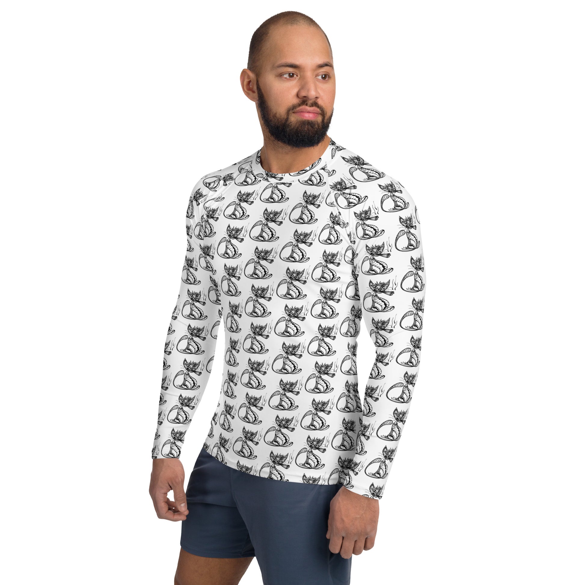 "Smoking Cat" Collection - Men's Rash Guard ZKoriginal
