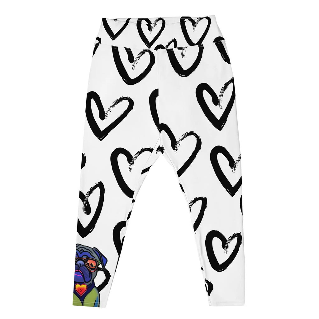 Black and White All-Over Print Plus Size Leggings