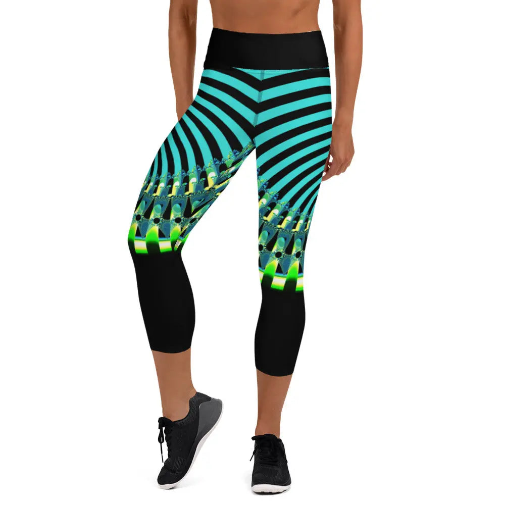 Leggings ~ bright green black ~ Original | Zazzle