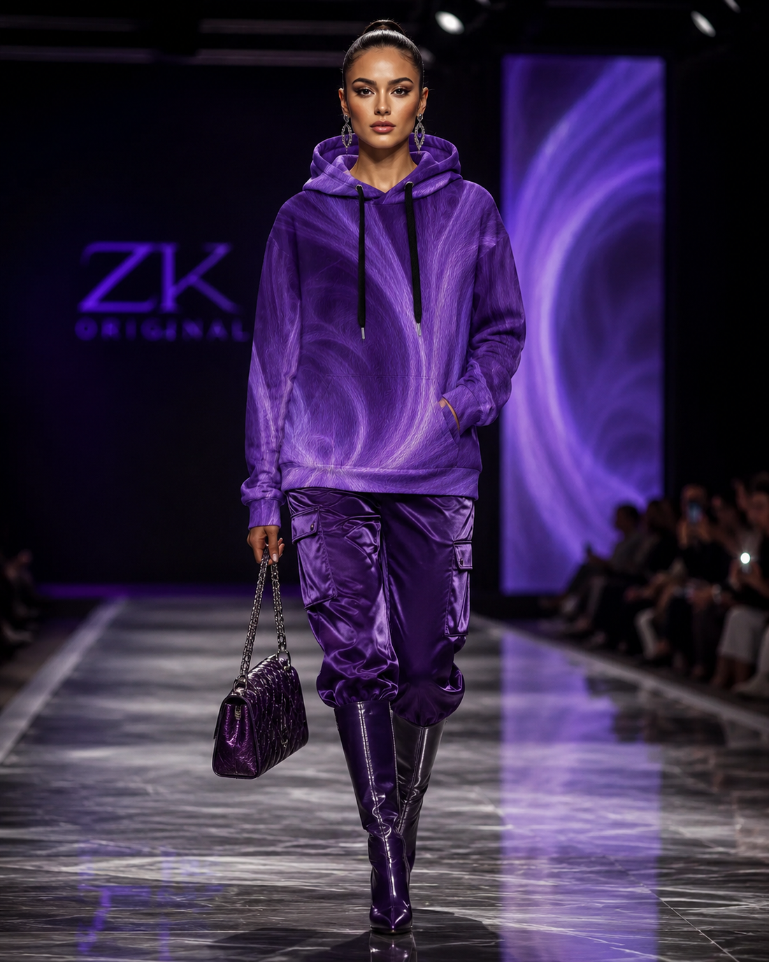 Purple runway glamour and luxe fashion ZKoriginal Designer Hoodie