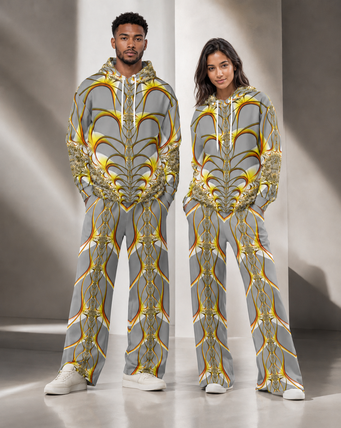 Golden Meridian Hoodie and Wide-Leg Pants