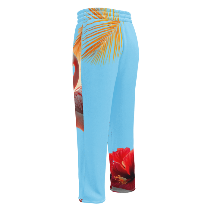 "Majestic Flamingo" Collection - Wide-Leg Joggers