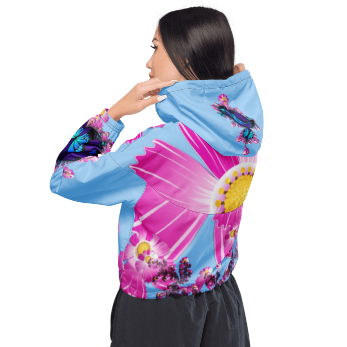 "Mystical Butterfly Bliss" Collection - Women’s Cropped Windbreaker