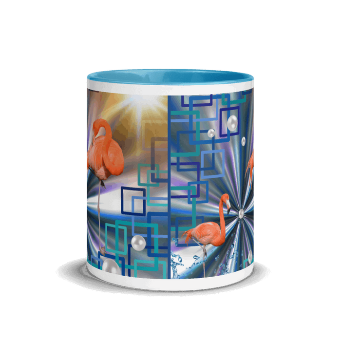 "Allegory of Two Flamingos" Collection - Flamingos Mug with Color Inside ZKoriginal