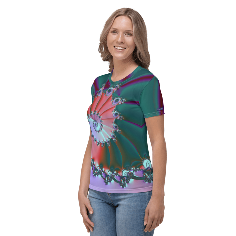 "Spiral Wave Radiant Twist" Collection - Designer Women's T-shirt ZKoriginal