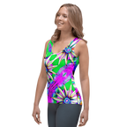 "Electric Bloom" Collection - Designer Long Tank Top