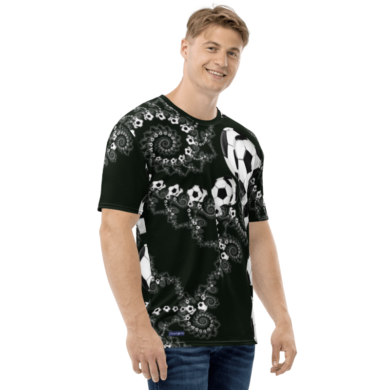 "Galactic Offside" Collection - Fractal Soccer Ball Men's T-shirt