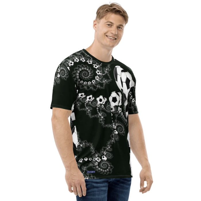 "Galactic Offside" Collection - Fractal Soccer Ball Men's T-shirt