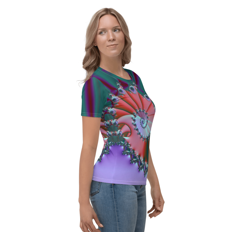 "Spiral Wave Radiant Twist" Collection - Designer Women's T-shirt ZKoriginal