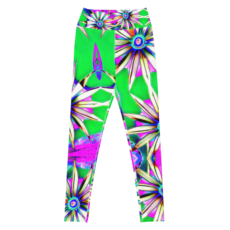 Electric Bloom – Designer Women's Long Yoga Leggings | ZKoriginal