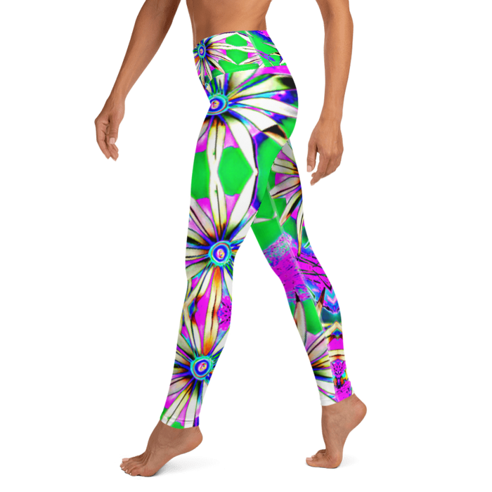 "Electric Bloom" Collection - Long Yoga Leggings