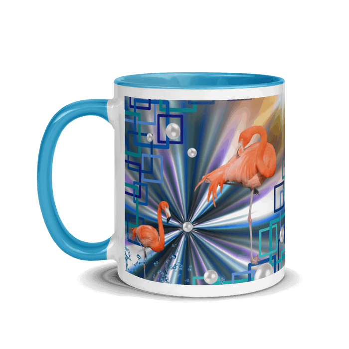 "Allegory of Two Flamingos" Collection - Flamingos Mug with Color Inside ZKoriginal