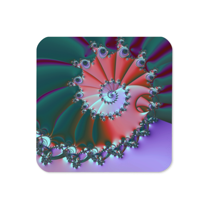"Spiral Wave Radiant Twist" Collection - Cork Back Coaster ZKoriginal
