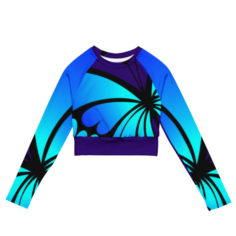 "Mystical Butterfly Bliss" Collection - Recycled Long Sleeve Crop Top ZKoriginal
