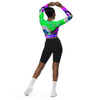 "Electric Bloom" Collection - Recycled Long Sleeve Crop Top