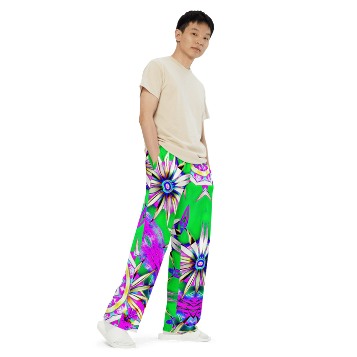 "Electric Bloom" Collection - Designer Unisex Wide Leg Pants