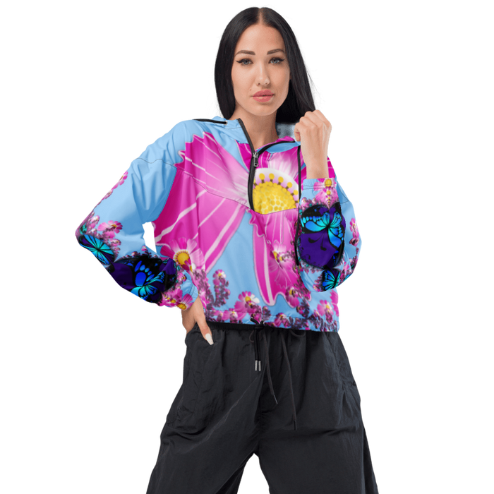 "Mystical Butterfly Bliss" Collection - Women’s Cropped Windbreaker