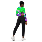 "Electric Bloom" Collection - Recycled Long Sleeve Crop Top