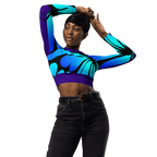 "Mystical Butterfly Bliss" Collection - Recycled Long Sleeve Crop Top ZKoriginal