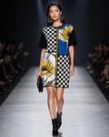 Checkmate Bloom – Designer Women's T-Shirt Dress | ZKoriginal