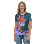 "Spiral Wave Radiant Twist" Collection - Designer Women's T-shirt ZKoriginal