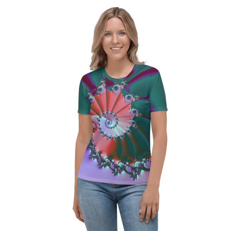 "Spiral Wave Radiant Twist" Collection - Designer Women's T-shirt ZKoriginal