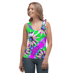 "Electric Bloom" Collection - Designer Long Tank Top