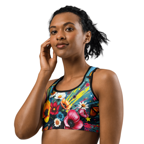 "Graffiti Garden" Collection - Designer Sports Bra