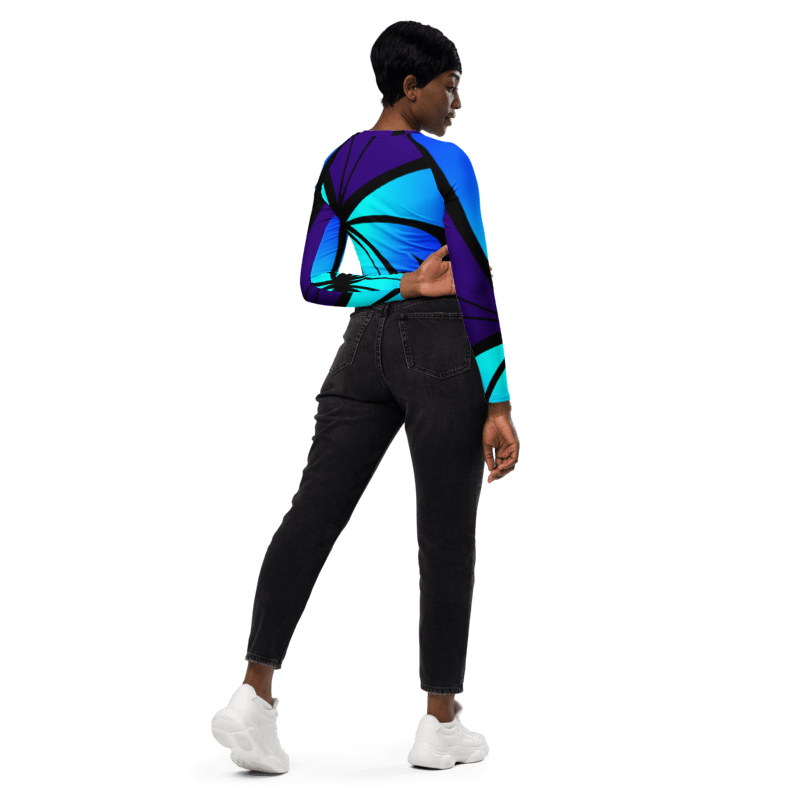 "Mystical Butterfly Bliss" Collection - Recycled Long Sleeve Crop Top ZKoriginal