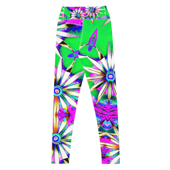 "Electric Bloom" Collection - Long Yoga Leggings