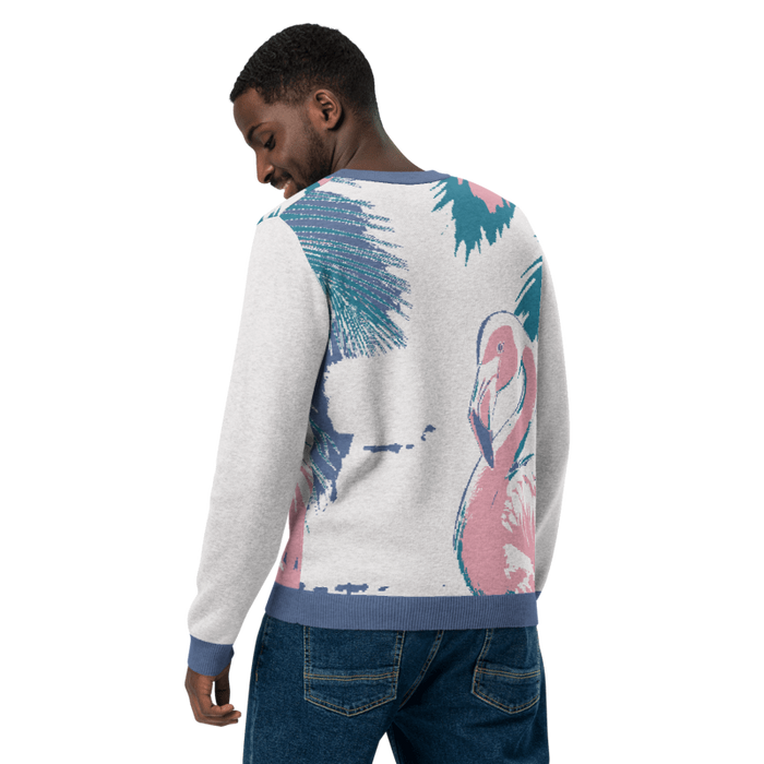 "Majestic Flamingo" Collection - Knitted Crew Neck Sweater