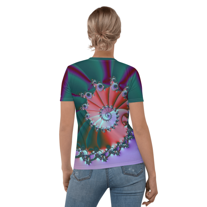 "Spiral Wave Radiant Twist" Collection - Designer Women's T-shirt ZKoriginal