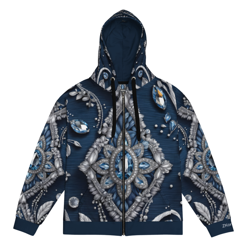 Denim & Diamonds – Designer Unisex Zip Hoodie | ZKoriginal