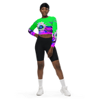 "Electric Bloom" Collection - Recycled Long Sleeve Crop Top