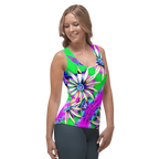 "Electric Bloom" Collection - Designer Long Tank Top