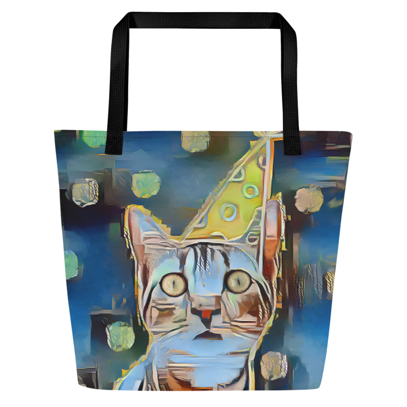 "The Canary" Collection - Cat Face Designer Large Tote Bag ZKoriginal