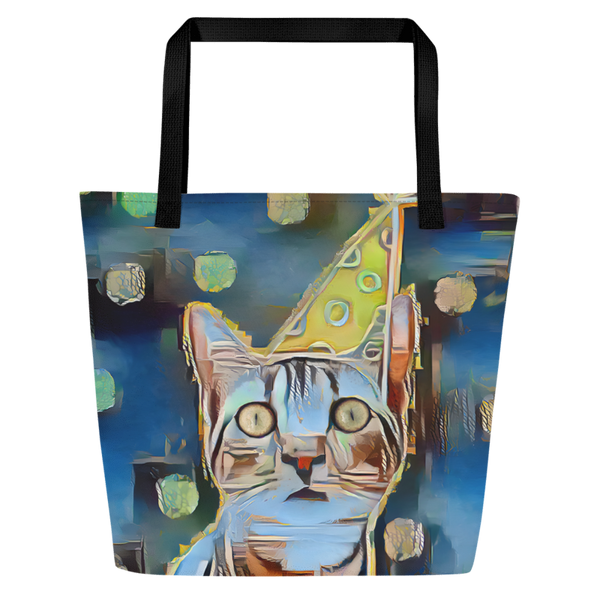 "The Canary" Collection - Cat Face Designer Large Tote Bag ZKoriginal