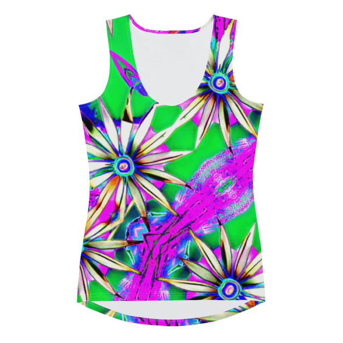 "Electric Bloom" Collection - Designer Long Tank Top