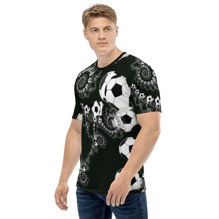 "Galactic Offside" Collection - Fractal Soccer Ball Men's T-shirt