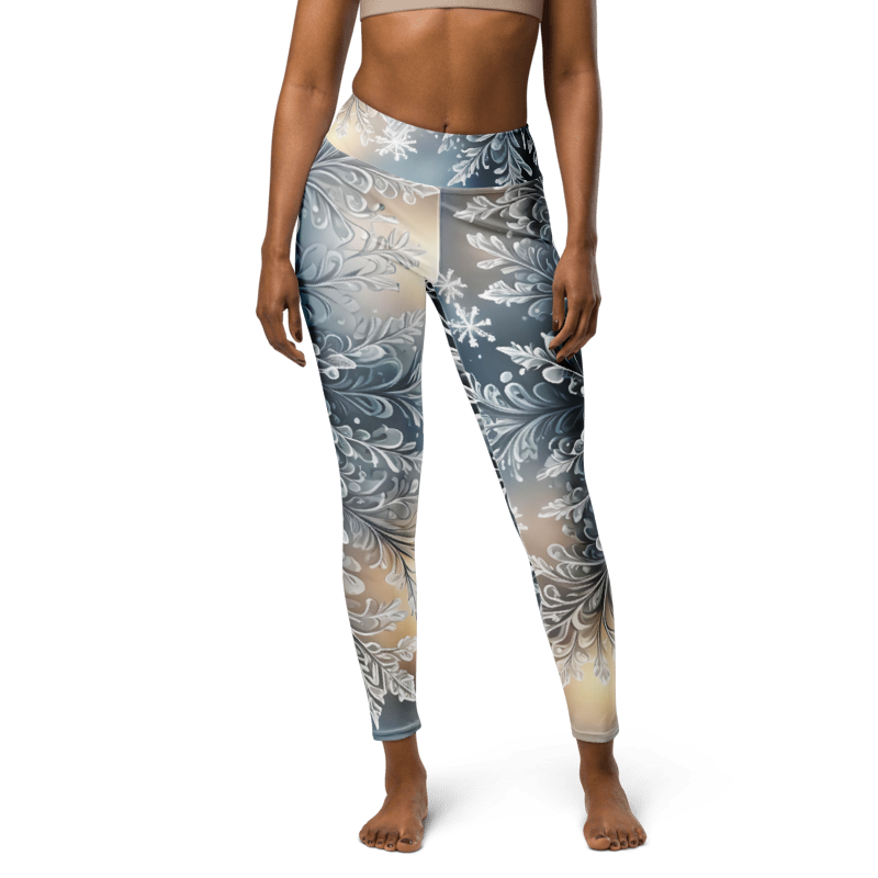 Frosted Elegance – Designer Women's Long Yoga Leggings | ZKoriginal