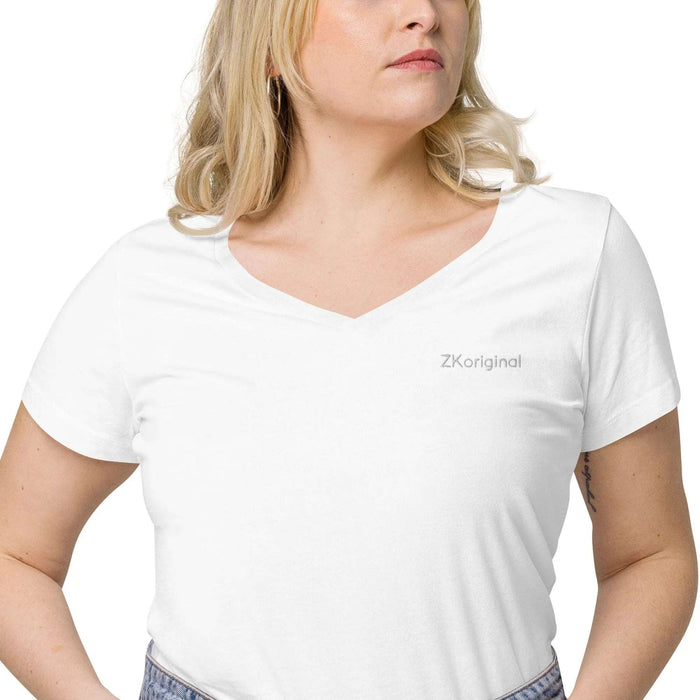 "Angel White" Collection - Womens Fitted V-neck T-shirt ZKoriginal