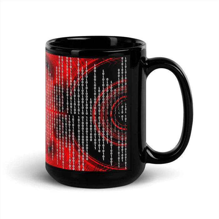 "Binary Code" Collection - Black Glossy Mug ZKoriginal