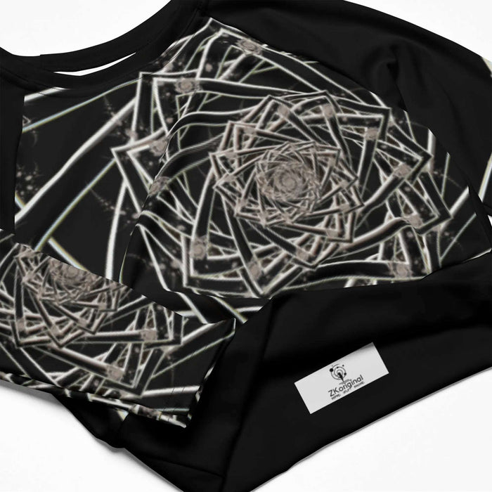 "Black Topological Rose" Collection - Long Sleeve Crop Top ZKoriginal