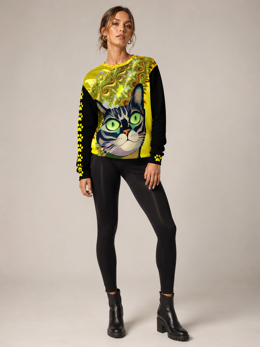 "The Canary" Collection - Cat Face Designer Unisex Sweatshirt