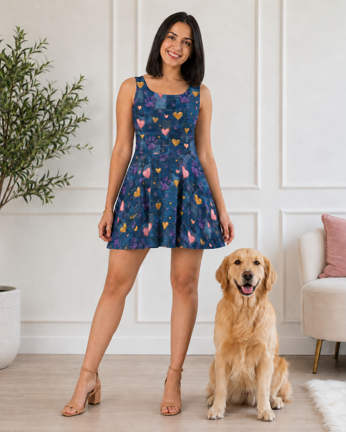 "Bound by Love" Denim Collection - Designer Skater Dress