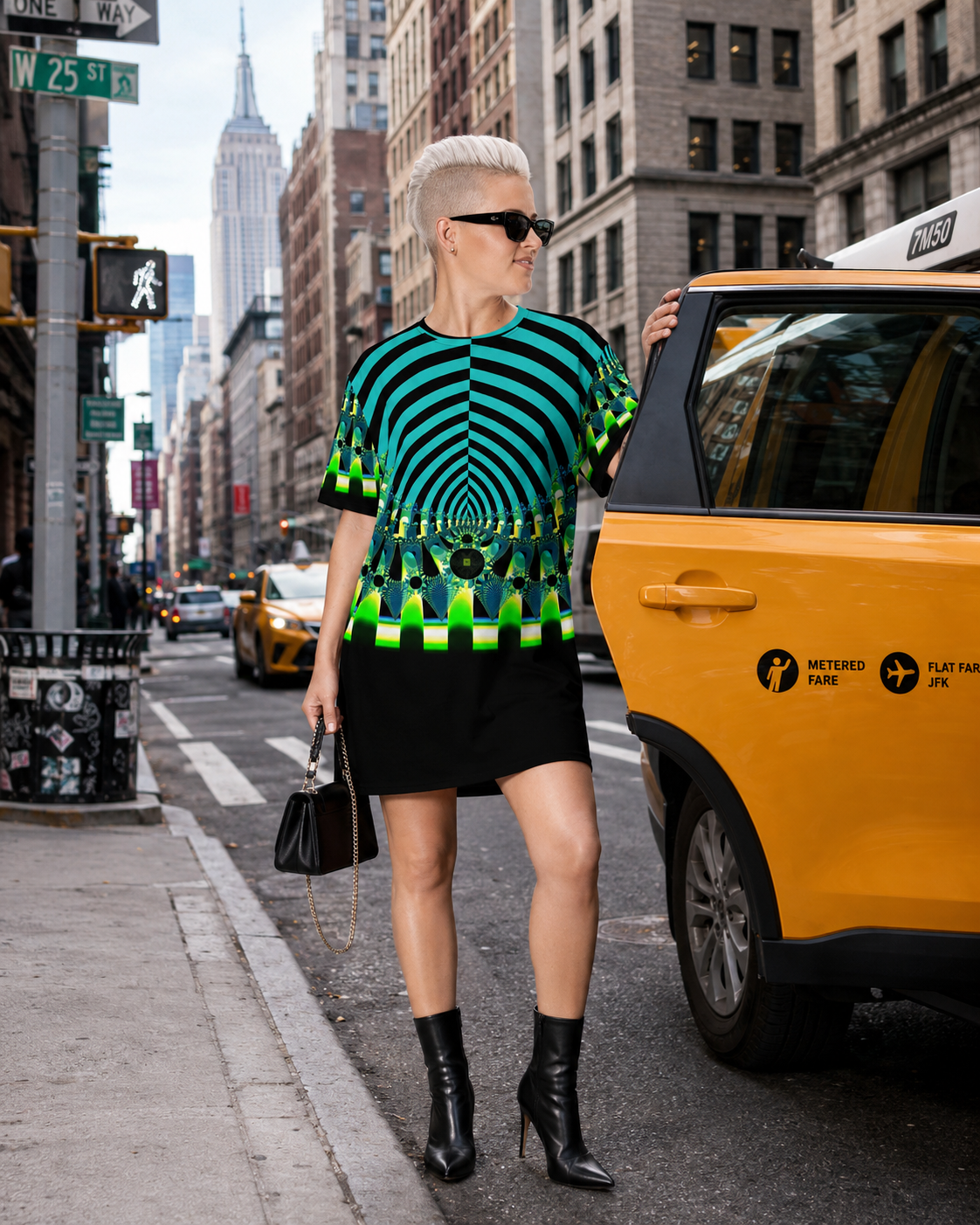 "Happy Stripes Upside" Collection - T-Shirt Dress