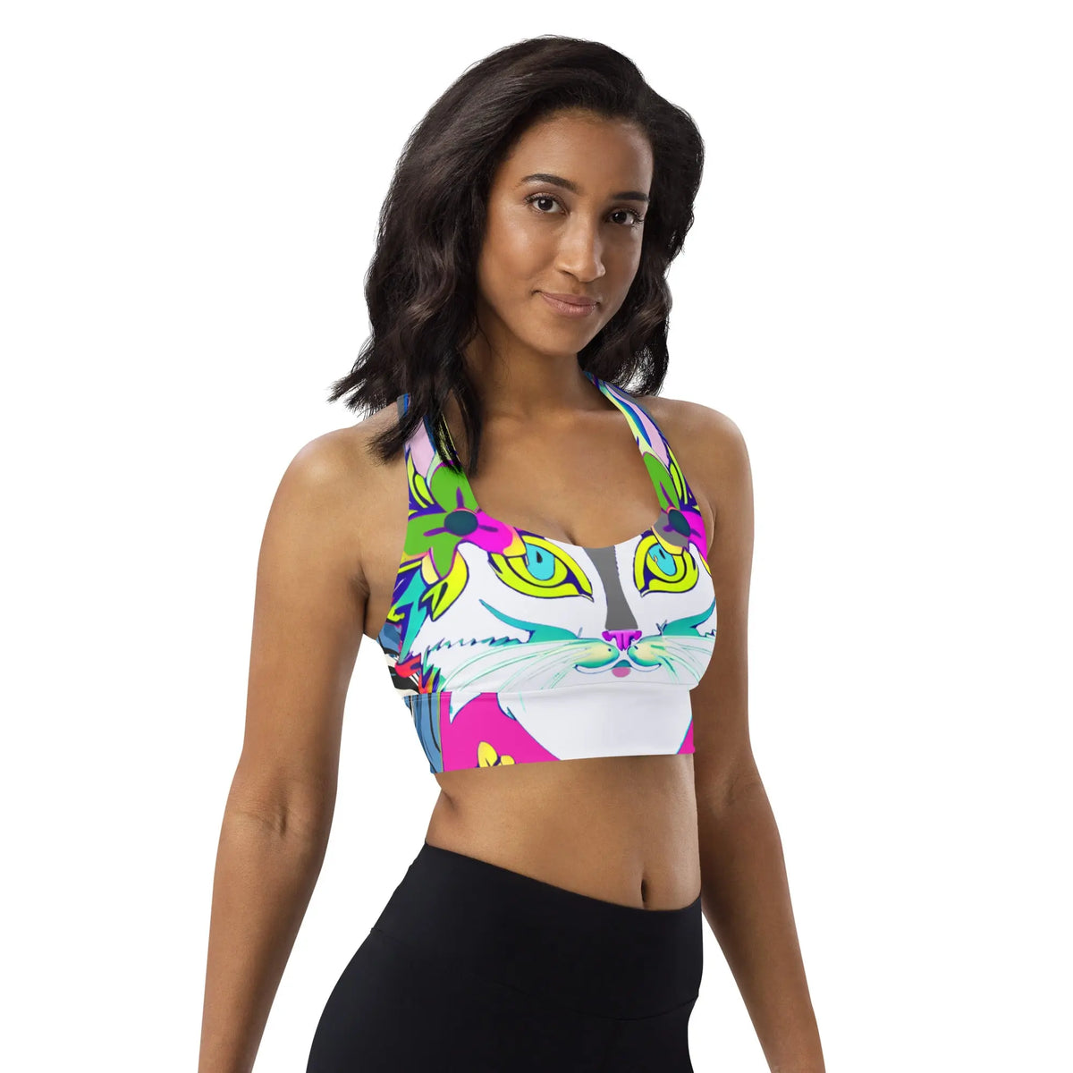 "Sonya My Beautiful Cat" Collection - Longline Sports Bra for Cat Lovers ZKoriginal