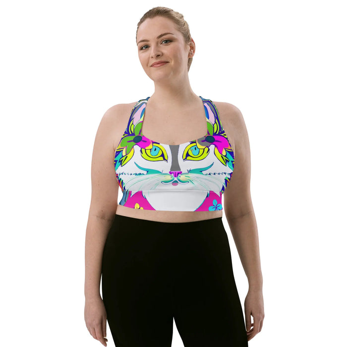 "Sonya My Beautiful Cat" Collection - Longline Sports Bra for Cat Lovers ZKoriginal