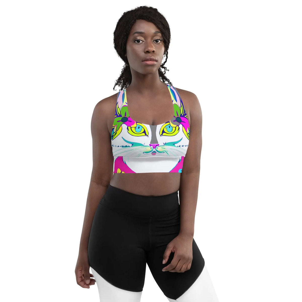 "Sonya My Beautiful Cat" Collection - Longline Sports Bra for Cat Lovers ZKoriginal