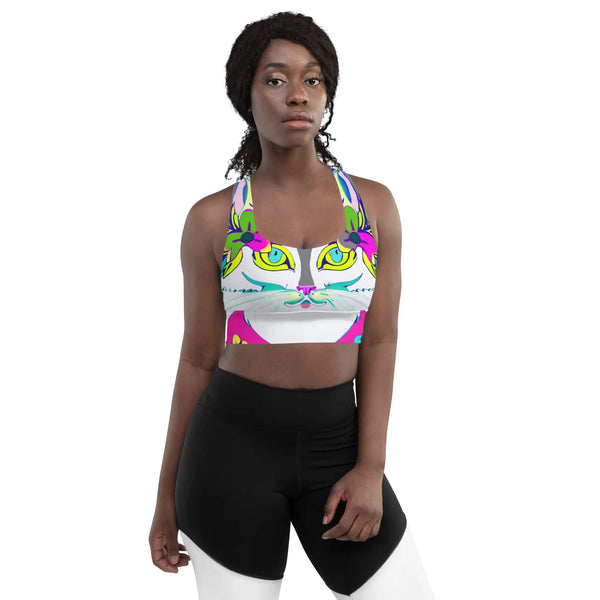 "Sonya My Beautiful Cat" Collection - Longline Sports Bra for Cat Lovers ZKoriginal